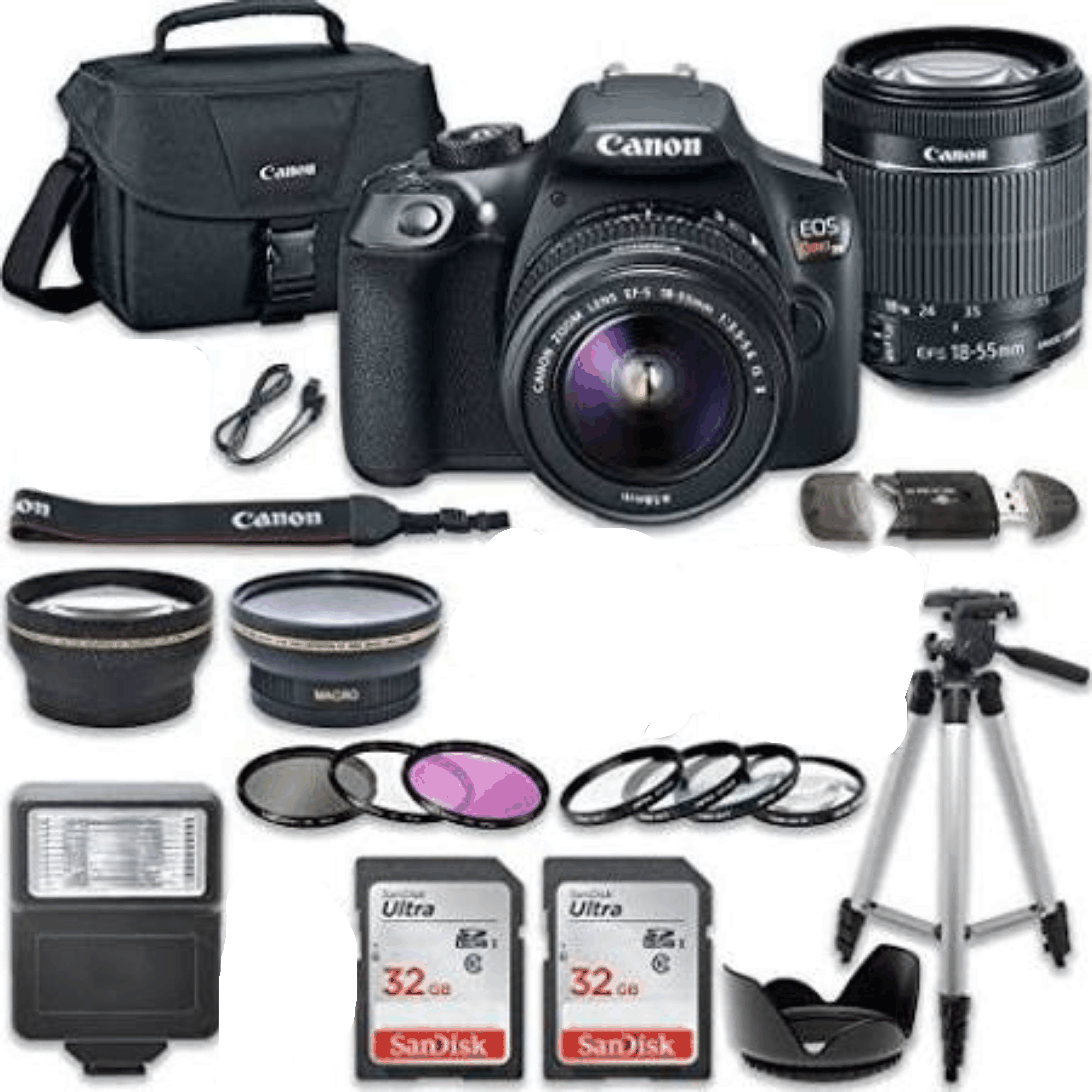 Canon EOS Rebel T6 DSLR Camera Bundle with Canon EF-S 18-55mm f/3.5-5.6 Is II Lens + 2pc SanDisk 32GB Memory Cards + Accessory Kit 10